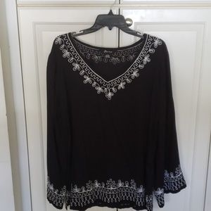 Black with white tunic shirt